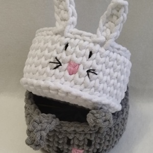 Horgolt nyuszi tároló  - Meska.hu