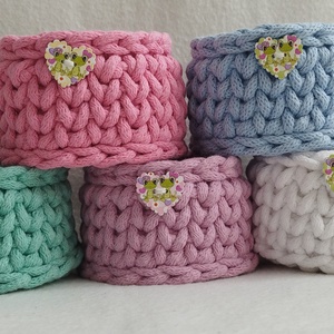 Horgolt tárolók - otthon & életmód - tárolás & rendszerezés - tárolókosár - Meska.hu