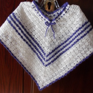 Horgolt kislány poncsó hajpánttal  - baba - mama - babaruházat - baba ruhák - Meska.hu