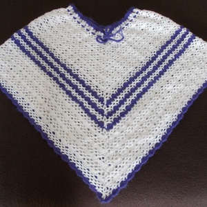 Horgolt kislány poncsó hajpánttal  - baba - mama - babaruházat - baba ruhák - Meska.hu