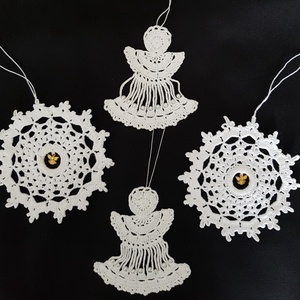 Karácsonyfadíszek horgolt, Karácsony, Karácsonyi lakásdekoráció, Karácsonyfadíszek, Horgolás, MESKA