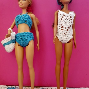 Barbie babaruha strand szett ,fürdőruhákkal - játék & sport - baba & babaház - játékbaba, babakellék - Meska.hu