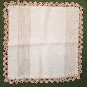 Bézs színű lenvászon  szalvéta horgolt szegéllyel - otthon & életmód - konyhafelszerelés, tálalás - konyhai textil - szalvéta - Meska.hu