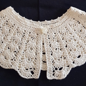 Horgolt körgallér beige színű, Ékszer, Nyaklánc, Nyakpánt, gallér, Horgolás, MESKA