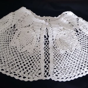 Horgolt fehér boleró/körgallér/válltakaró - esküvő - kiegészítők - bolero és válltakaró - Meska.hu