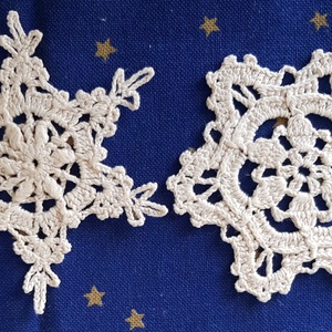 Karácsonyfadísz/hópehely/ajándékkísérő, rusztikus, nagy,  ekrü színű - karácsony - karácsonyi lakásdekoráció - karácsonyfadíszek - Meska.hu