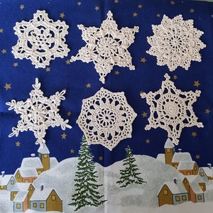 Karácsonyfadísz/hópehely/ajándékkísérő, rusztikus, nagy,  ekrü színű - Meska.hu