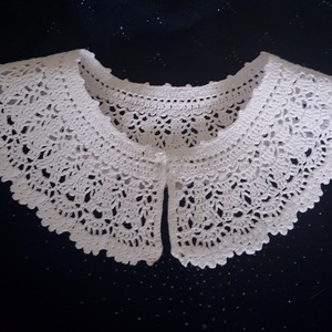 Csipke mintás horgolt gallér fehér, Ruha & Divat, Öv & Övcsat, Egyéb kellék, Horgolás, MESKA