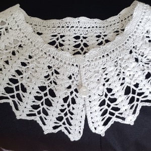 Horgolt fehér csipkegallér - ékszer - nyaklánc - nyakpánt, gallér - Meska.hu