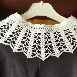 Horgolt fehér csipkegallér - ékszer - nyaklánc - nyakpánt, gallér - Meska.hu