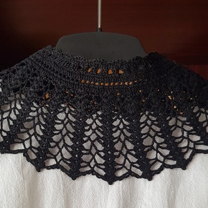 Horgolt fekete csipkegallér - ékszer - nyaklánc - nyakpánt, gallér - Meska.hu
