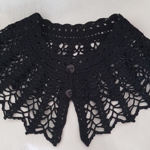 Horgolt fekete csipkegallér - ékszer - nyaklánc - nyakpánt, gallér - Meska.hu