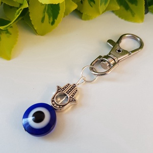 Talizmán - védő szem és Fatima keze amulett - táska & tok - kulcstartó & táskadísz - kulcstartó - Meska.hu