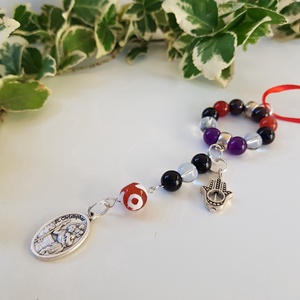 Autós amulett - Szent Kristóf védő talizmán - védelmező ásványokkal - Meska.hu