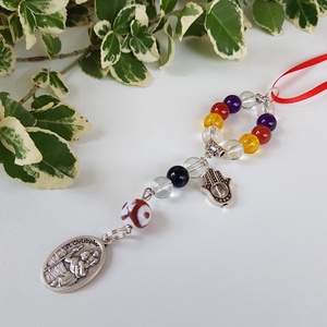Autós amulett - Szent Kristóf védő talizmán - védelmező ásványokkal - Meska.hu