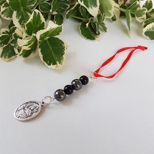 Autós amulett, kulcstartó, táskadísz - Szent Kristóf védő talizmán - védelmező ásványokkal - táska & tok - kulcstartó & táskadísz - kulcstartó - Meska.hu