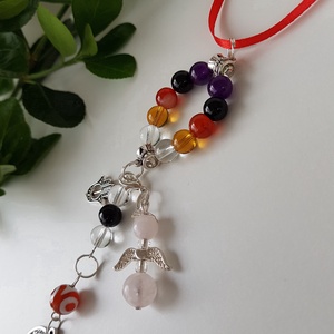 Kati részére - Autós amulett - Szent Kristóf védő talizmán - védelmező ásványokkal - táska & tok - kulcstartó & táskadísz - kulcstartó - Meska.hu