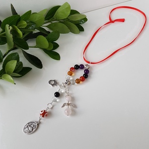 Kati részére - Autós amulett - Szent Kristóf védő talizmán - védelmező ásványokkal - táska & tok - kulcstartó & táskadísz - kulcstartó - Meska.hu