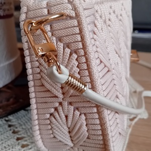 Kanava alapra polieszter zsinórfonallal készült alkalmi táska - táska & tok - kézitáska & válltáska - vállon átvethető táska - Meska.hu