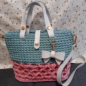 Pólófonalból horgolt táska - táska & tok - kézitáska & válltáska - alkalmi táska - Meska.hu
