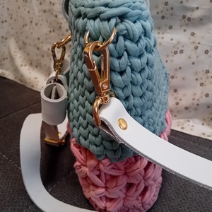 Pólófonalból horgolt táska - táska & tok - kézitáska & válltáska - alkalmi táska - Meska.hu