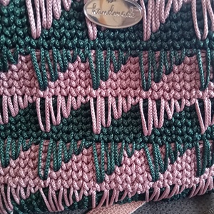 Polieszter zsinórfonalból horgolt válltáska válltáska - táska & tok - kézitáska & válltáska - alkalmi táska - Meska.hu