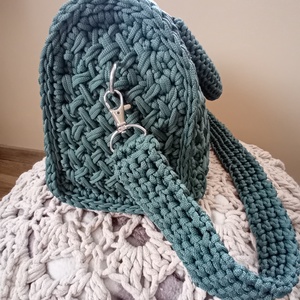 Polieszter zsinórfonalból horgolt kézi és válltáska is válltáska - táska & tok - kézitáska & válltáska - alkalmi táska - Meska.hu