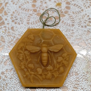 Hexagon méhecskés méhviasz dísz, Otthon & Lakás, Dekoráció, Dísztárgy, , MESKA
