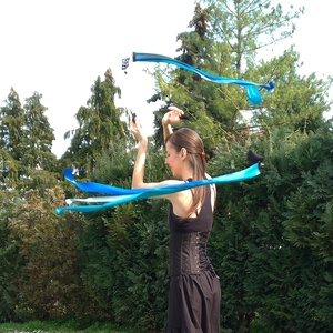 Kézműves Meteor/ Poi cserélhető szalagos  (150cm-es magasságtól) - játék & sport - készségfejlesztő és logikai játék - montessori szivárvány, waldorf játékok - Meska.hu