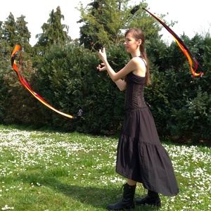 Kézműves Meteor/ Poi cserélhető szalagos  (150cm-es magasságtól) - játék & sport - készségfejlesztő és logikai játék - montessori szivárvány, waldorf játékok - Meska.hu