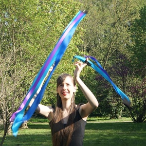 Kézműves Meteor/ Poi cserélhető szalagos  (150cm-es magasságtól) - játék & sport - készségfejlesztő és logikai játék - montessori szivárvány, waldorf játékok - Meska.hu