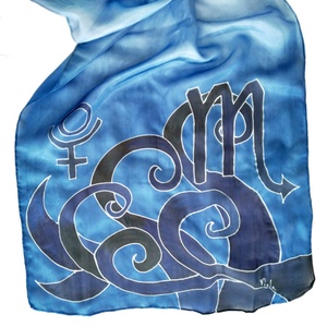 Skorpió csillagjegy hosszú selyemsál 180X45cm - ruha & divat - sál, sapka, kendő - sál - Meska.hu