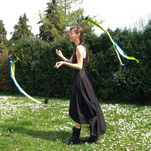 Kézműves Meteor/ Poi cserélhető szalagos (130cm magasságtól) - játék & sport - készségfejlesztő és logikai játék - montessori szivárvány, waldorf játékok - Meska.hu