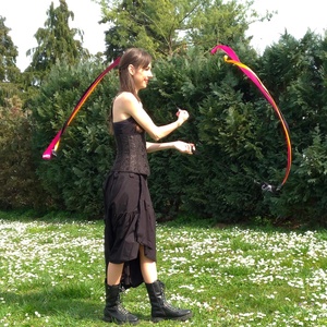 Kézműves Meteor/ Poi cserélhető szalagos (130cm magasságtól) - játék & sport - készségfejlesztő és logikai játék - montessori szivárvány, waldorf játékok - Meska.hu