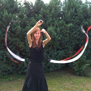 UTOLSÓ DARAB! Kézműves Meteor/ Poi cserélhető szalagos (130cm magasságtól) - baba - mama - baba játékok - waldorf játékok - Meska.hu