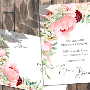 Esküvői meghívó tavaszi virágok - esküvő - meghívó & kártya - meghívó - Meska.hu