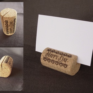 tartó ültetőkártyához parafadugóból - esküvő - dekoráció - asztaldísz - Meska.hu