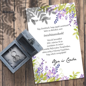 Esküvői meghívó lila akác sarok, Esküvő, Meghívó & Kártya, Meghívó, Fotó, grafika, rajz, illusztráció, MESKA