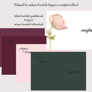 Esküvői meghívó nagy pasztell mezei virág - esküvő - meghívó & kártya - meghívó - Meska.hu