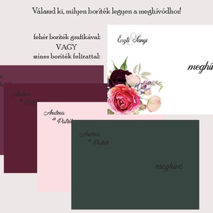 Esküvői meghívó bohó virágözön kör alakban - esküvő - meghívó & kártya - meghívó - Meska.hu