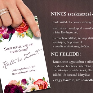 Esküvői meghívó tarka virágos - esküvő - meghívó & kártya - meghívó - Meska.hu