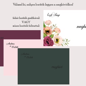 Esküvői meghívó bohém virágos - esküvő - meghívó & kártya - meghívó - Meska.hu