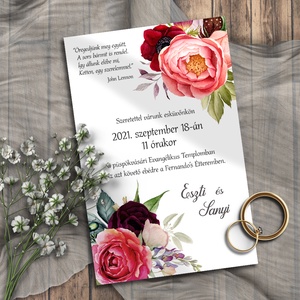 Esküvői meghívó tarka virágos, Esküvő, Meghívó & Kártya, Meghívó, Fotó, grafika, rajz, illusztráció, Meska