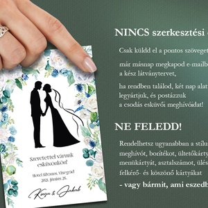 Esküvői meghívó jegyespár sziluett virágkapu alatt - esküvő - meghívó & kártya - meghívó - Meska.hu