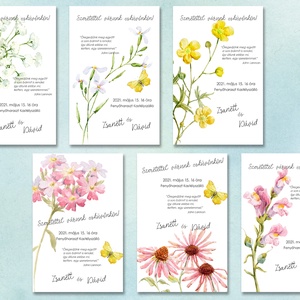 Esküvői meghívó vadvirágok akvarellel festve - esküvő - meghívó & kártya - meghívó - Meska.hu