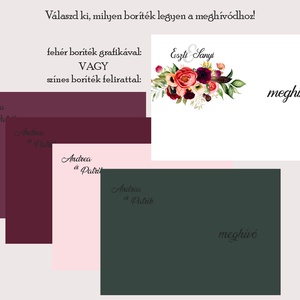 Esküvői meghívó tarka-barka virágözön - esküvő - meghívó & kártya - meghívó - Meska.hu
