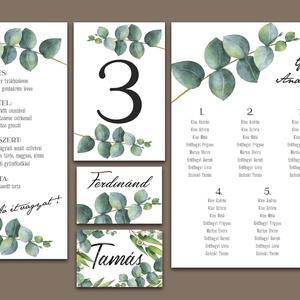 Esküvői meghívó eukaliptusz levelekkel keretezve greenery - esküvő - meghívó & kártya - meghívó - Meska.hu