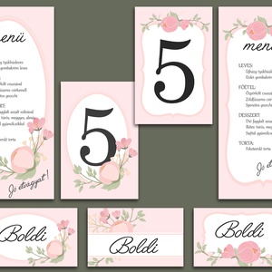 Esküvői meghívó rózsaszín bimbós virágokkal - esküvő - meghívó & kártya - meghívó - Meska.hu