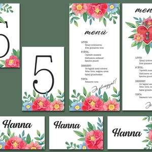 Esküvői meghívó festett színes virágokkal - esküvő - meghívó & kártya - meghívó - Meska.hu