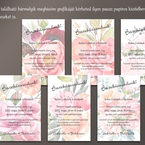 Pausz esküvői meghívó tarka virágokkal - esküvő - meghívó & kártya - meghívó - Meska.hu